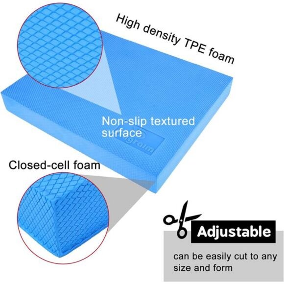 Balance Pad, Non-Slip Foam Mat & Ankles Knee Pad Cushion, 15.7 x 13 x 2 Inch - Picture 6 of 7